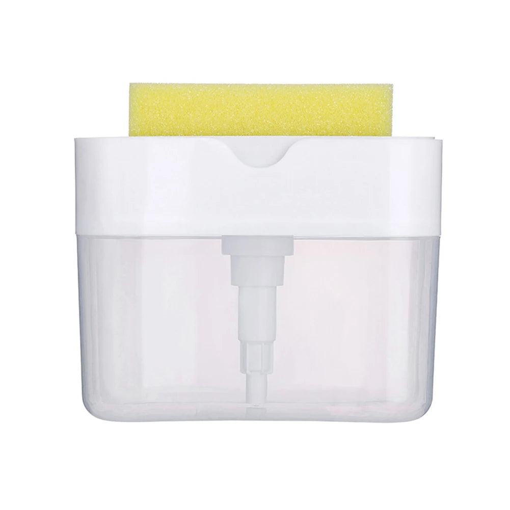 Soap Dispenser Pump with Sponge Manual Press Cleaning Liquid Dispenser Container Manual Press Soap Organizer Kitchen Tool