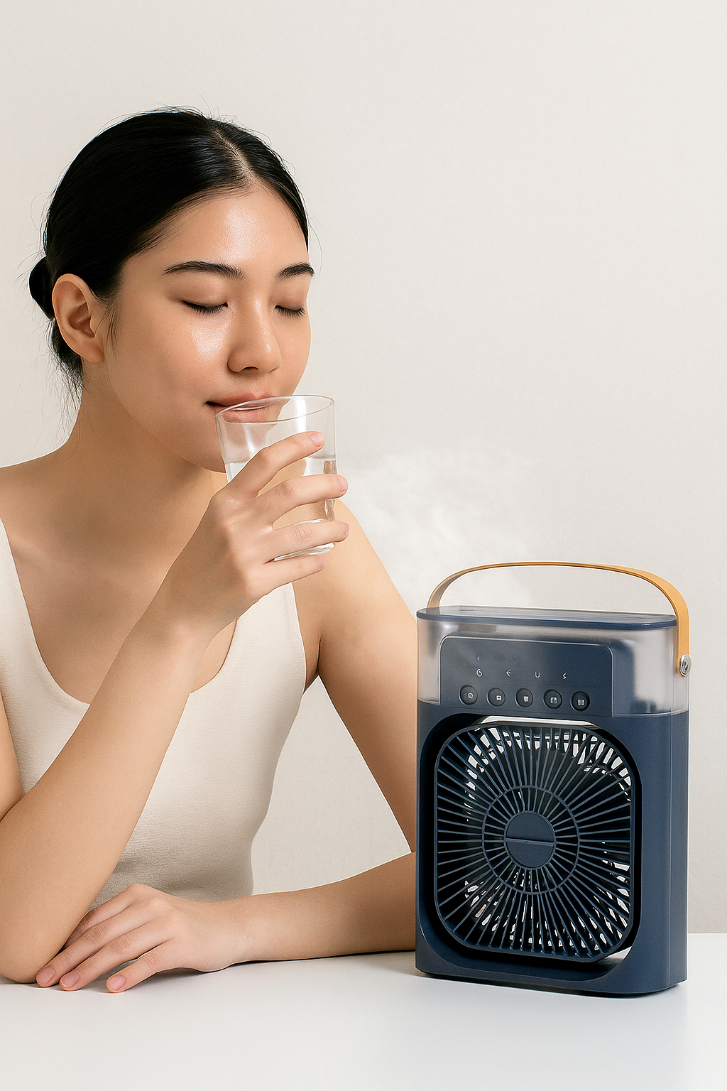 BreezeGlow 3-in-1 β Portable USB Air Cooler, Fan & Humidifier