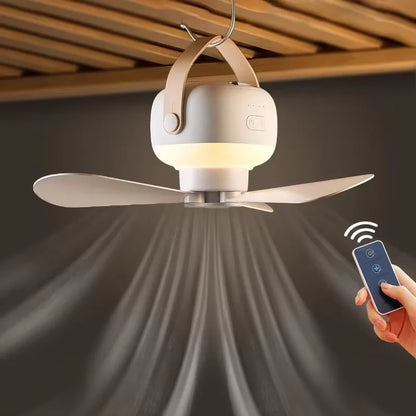 Portable wireless mini ceiling fan light USB fan with remote control