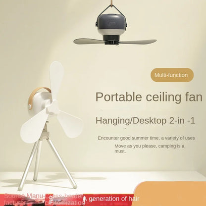Portable wireless mini ceiling fan light USB fan with remote control