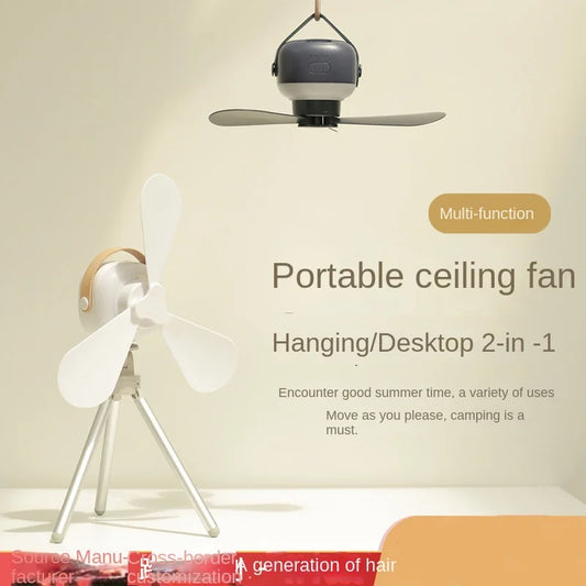 Portable wireless mini ceiling fan light USB fan with remote control