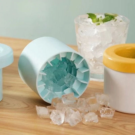 Mini Silicone Ice Cube Mold Round Ice Bucket Ice Storage Box